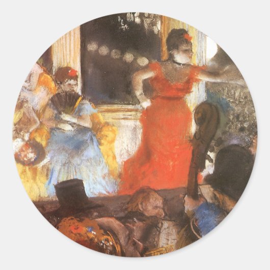 Cafe Concert bei Les Ambassadeurs von Edgar Degas Runder Aufkleber (Vorderseite)