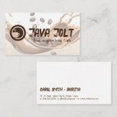 Café-Cup-Logo | Kaffeebohnen Splash Visitenkarte (Vorne/Hinten)