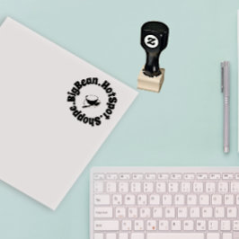 Café Cup & Spoon Großer Text Gummistempel