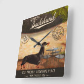 Café-Dackel Quadratische Wanduhr (Winkel)