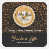 Café Danke Aufkleber | Café Vielen Dank (Vorderseite)