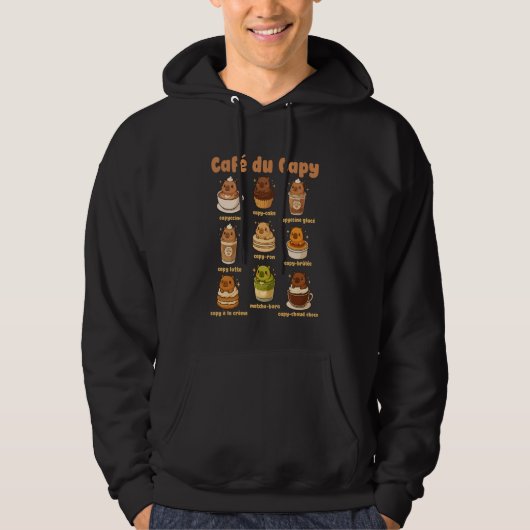 Café de Capybara Cute Capybara Coffee Pun Kawaii D Hoodie (Vorderseite)