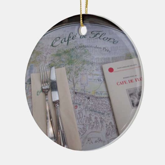 Cafe de Flore, Paris, Frankreich - Gedeck, Menü Keramikornament (Links)