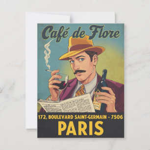 Café de Flore: Pariser Eleganz Postkarte