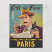 Café de Flore: Pariser Stil Postkarte (Vorderseite)