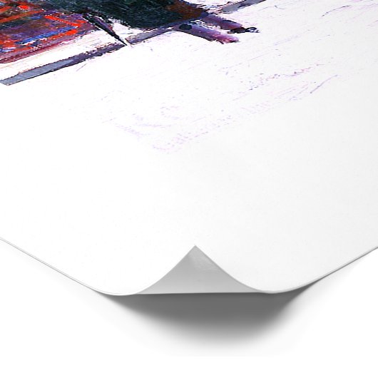 Cafe de la Paix, Opera.Winter. Fine Art Print Poster (Ecke)