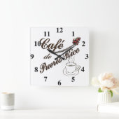 Cafe de Puerto Rico Wall Clock Quadratische Wanduhr (Zuhause)