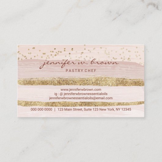 Café der Bäckerei mit rosa Tresen Visitenkarte (Rückseite)