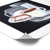 Café du Monde auf Black Poster (Ecke)