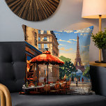 Café Eiffel Tower Paris Frankreich Kissen<br><div class="desc">Das farbenfrohe französische Café Eiffel Tower Paris Frankreich Throw Kissen Cushion besticht durch sein farbenfrohes französisches Café und die Architektur. Im Hintergrund befindet sich der Eiffelturm. Erstellt von Evco Studio www.zazzle.com/store/evcostudio</div>