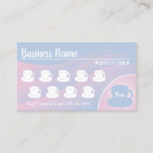 Café Elegante Pastel Blue & Pink Treuekarte (Vorderseite)