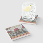 Cafe Explorer Stone Untersetzer (Seitenansicht)