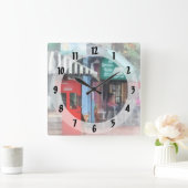 Cafe Fells Point MD Quadratische Wanduhr (Zuhause)