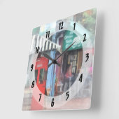 Cafe Fells Point MD Quadratische Wanduhr (Winkel)