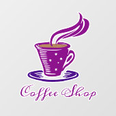 Café Fensteraufkleber (Blatt)