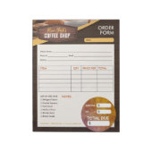Café | Formular für die Dienstleistungsbestellung Notizblock (Rotiert)