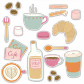 Café Frühstück Essen Aufkleber (Vorderseite)