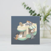 Café für Kaffeemaschine & Kittens Einladung (Stehend Vorderseite)