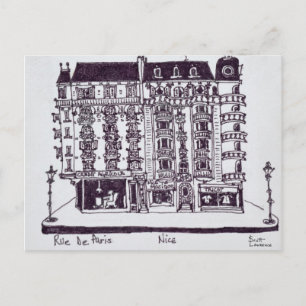 Café & Geschäfte an der Rue de Paris   Altes Nizza Postkarte