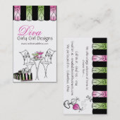 Café Girly Girl Diva Business Cards Visitenkarte (Vorne/Hinten)
