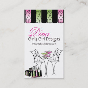 Café Girly Girl Diva Business Cards Visitenkarte