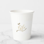 Cafe Gold Script Black Mug  Pappbecher (Vorderseite)
