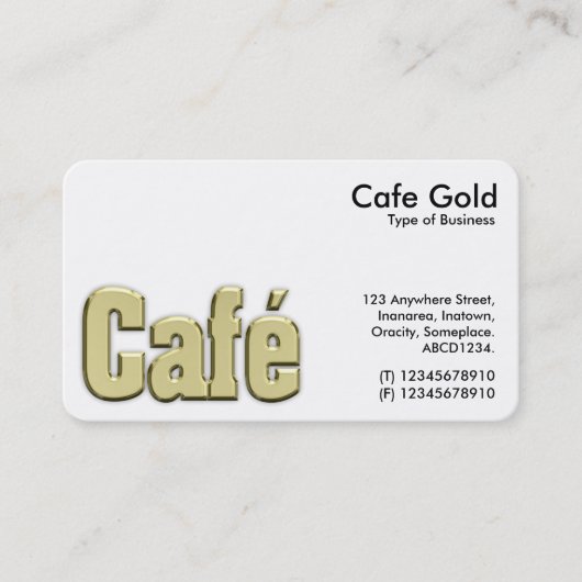 Café Gold Symbol/Logo Visitenkarte (Vorderseite)