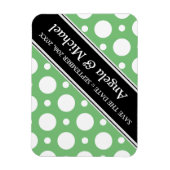 Cafe Green Assorted Polka Dots Save the Date Magnet (Vertikal)