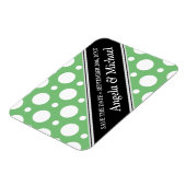 Cafe Green Assorted Polka Dots Save the Date Magnet (Linke Seite)