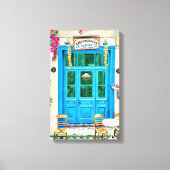 Cafe Hand gezeichnet Stift Crayon Art Canvas Print Leinwanddruck (Vorderseite)