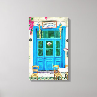 Cafe Hand gezeichnet Stift Crayon Art Canvas Print Leinwanddruck