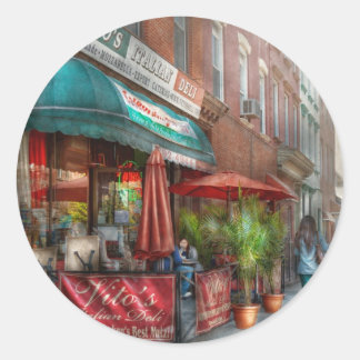 Cafe - Hoboken, NJ - Vitos italienisches Deli Runder Aufkleber