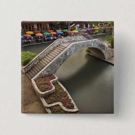 Café im Freien am Fluss Walk und Brücke über Button (Vorderseite)