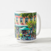 Café im Key West Wasserfarben Malerei Kaffeetasse (VorderseiteRechts)