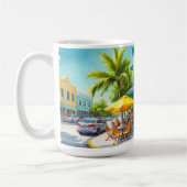 Café im Key West Wasserfarben Malerei Kaffeetasse (Links)