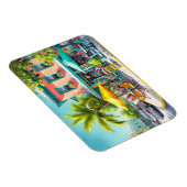 Café im Key West Wasserfarben Malerei Magnet (Rechte Seite)