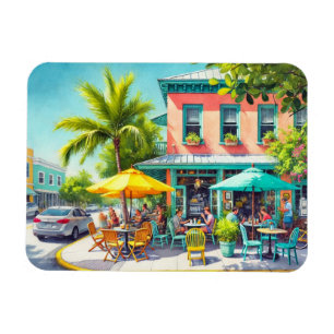 Café im Key West Wasserfarben Malerei Magnet