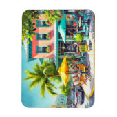 Café im Key West Wasserfarben Malerei Magnet (Vertikal)