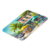 Café im Key West Wasserfarben Malerei Magnet (Linke Seite)