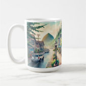 Café im Stadtzentrum Cannon Beach Oregon Travel Kaffeetasse (Links)