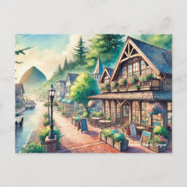 Café im Stadtzentrum Cannon Beach Oregon Travel Postkarte