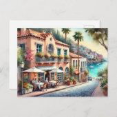 Café in Avalon Catalina Postkarte (Vorne/Hinten)