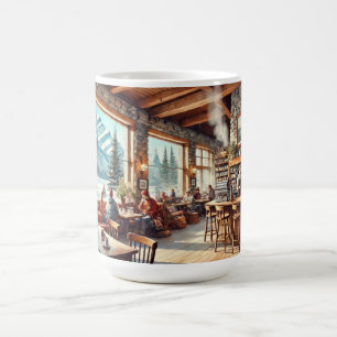 Café in Banff Canada Aquarellmalerei Kaffeetasse