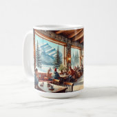 Café in Banff Canada Aquarellmalerei Kaffeetasse (Vorderseite Links)