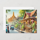 Café in Bangkok Thailand Grand Palace Postkarte (Vorne/Hinten)