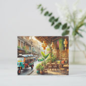 Café in Bangkok Thailand Postkarte (Stehend Vorderseite)