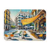 Café in Barcelona Spanien Magnet (Horizontal)