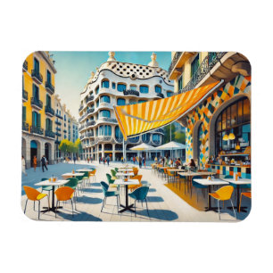 Café in Barcelona Spanien Magnet