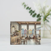 Café in Bergen Norwegen Postcard Postkarte (Stehend Vorderseite)