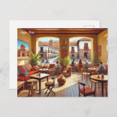 Café in Cuzco Peru Postkarte (Vorne/Hinten)